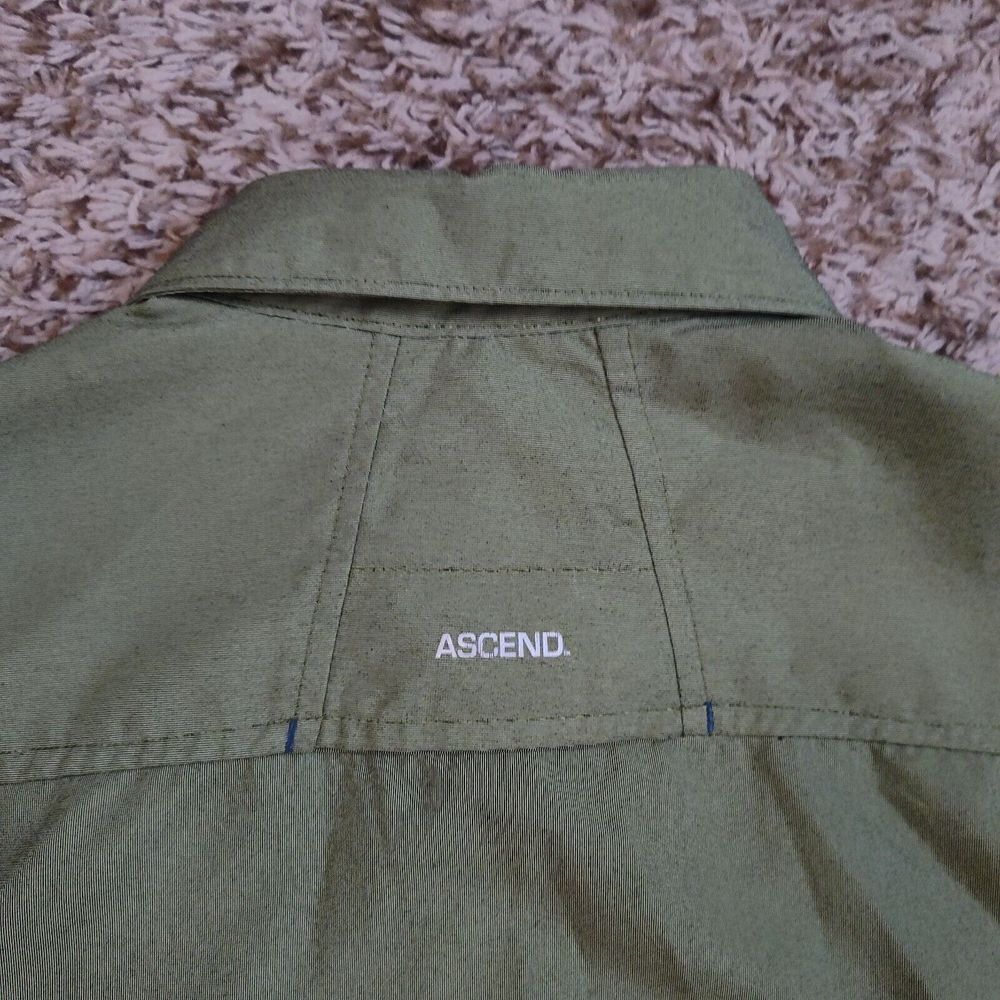 Ascend Short Sleeve Men Sz L Button Up Green Polyester Shirt - Picture 9 of 9